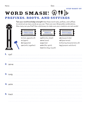 Word Smash! Prefixes, Roots, and Suffixes
