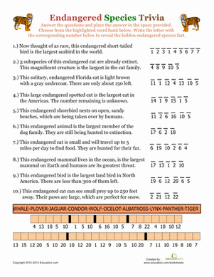 Endangered Species Trivia