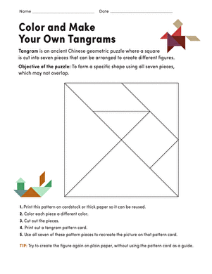 Color a Tangram Template