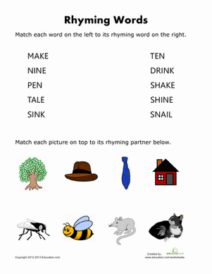 Rhyming Words For Kids