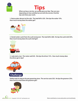 Money Math: Calculate Tips