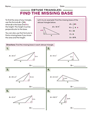 Obtuse Triangles: Find the Missing Base
