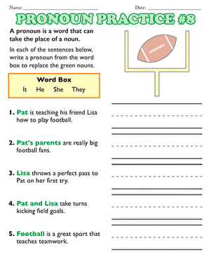 Pronoun Practice #8