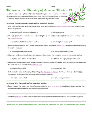 Determine the Meaning of Common Allusions #2