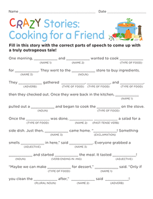 Fill in the Blanks Story: Cooking