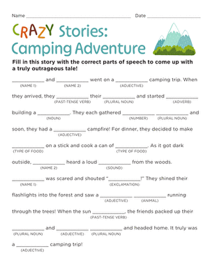 Fill in the Blanks Story: Camping