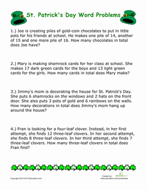 St. Patrick's Day Word Problems