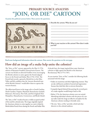 Primary Source Analysis: "Join, or Die" Cartoon