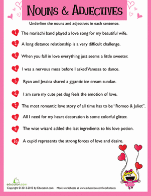 Valentine Nouns and Adjectives #2