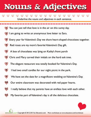 Valentine Nouns and Adjectives #3