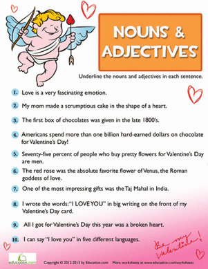 Valentine Nouns and Adjectives #4