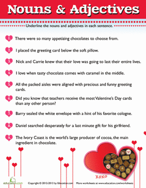 Valentine Nouns and Adjectives #7