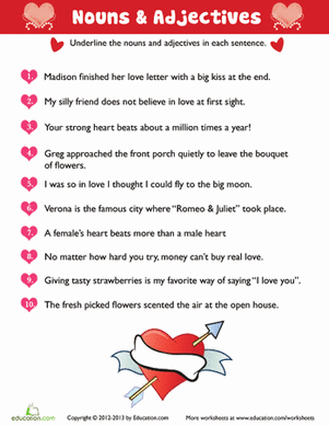 Valentine Nouns and Adjectives #9