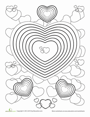 Hearts Coloring Page