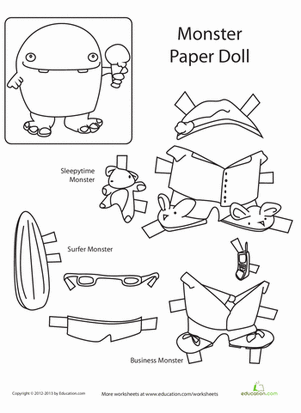 Monster Paper Doll by Martha Iserman