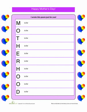 Mother's Day Acrostic Poem