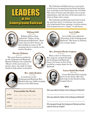 Leaders of the Underground Railroad