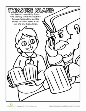 Treasure Island Coloring Page
