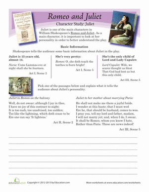 Romeo and Juliet: Character Study