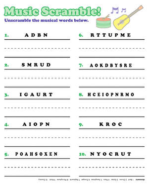 Music Word Scramble
