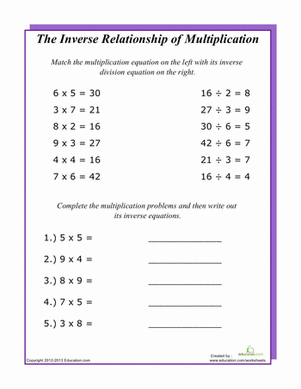 Inverse Equations: Multiplication