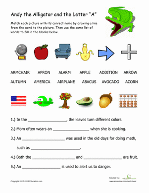 Words That Begin with "A"