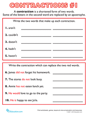 Contraction Practice