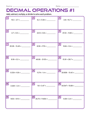 Decimal Operations #1