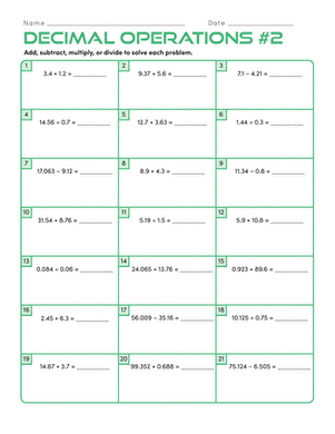 Decimal Operations #2
