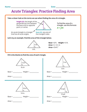 Acute Triangles: Practice Finding Area