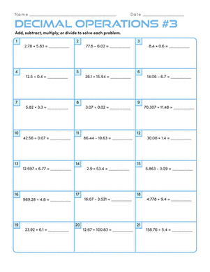 Decimal Operations #3