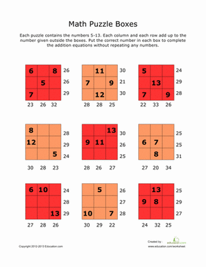 Addition Math Puzzles #3