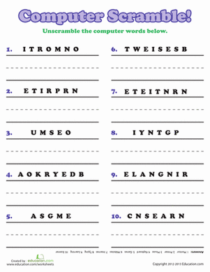Computer Word Scramble