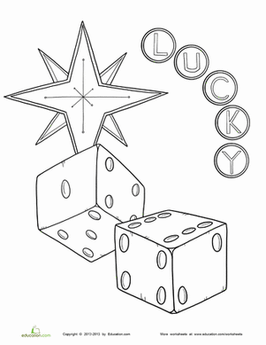 Dice Coloring Page
