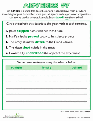 Adverbs Practice #7