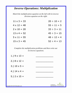 Inverse Operations: Multiplication