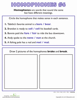 Learning Homophones #6