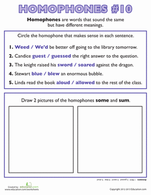 Learning Homophones #10