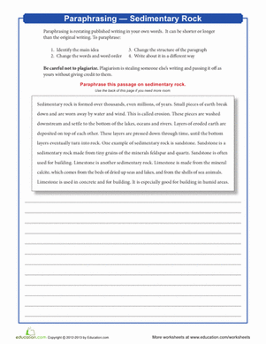 Paraphrasing: Sedimentary Rock