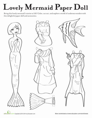 Mermaid Paper Doll