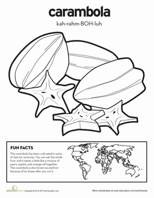 Carambola Coloring Page