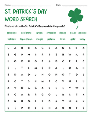 St. Patrick's Day Word Search large image
