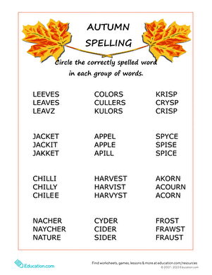 Autumn Spelling