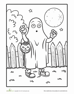 Halloween Ghost Coloring Page