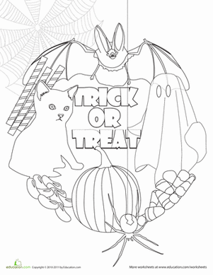 Color a Mandala: Trick or Treat