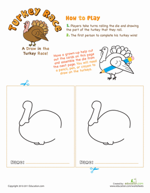 Play the Turkey Drawing Race!