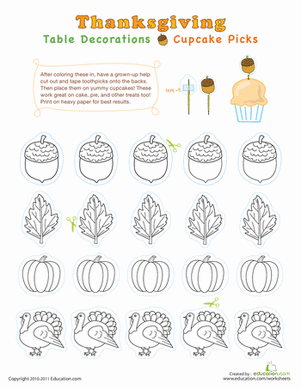 Fall Cupcake Picks