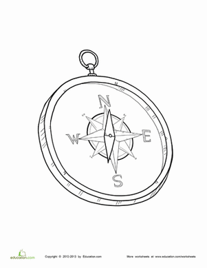 Compass Coloring Page