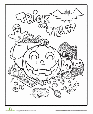 Halloween Candy Coloring Page