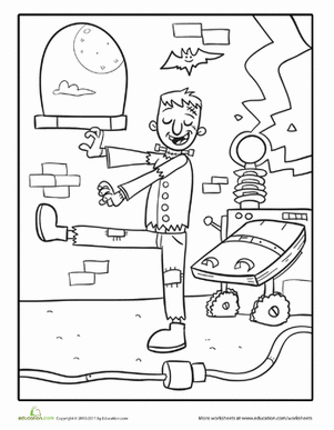 Dancing Frankenstein Coloring Page